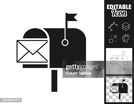 Mailbox with mail. Icon for design. Easily editable Mailbox with mail. Icon for design. Easily editable