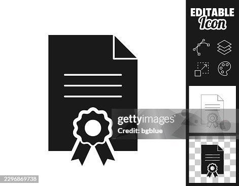 Certified document. Icon for design. Easily editable Certified document. Icon for design. Easily editable