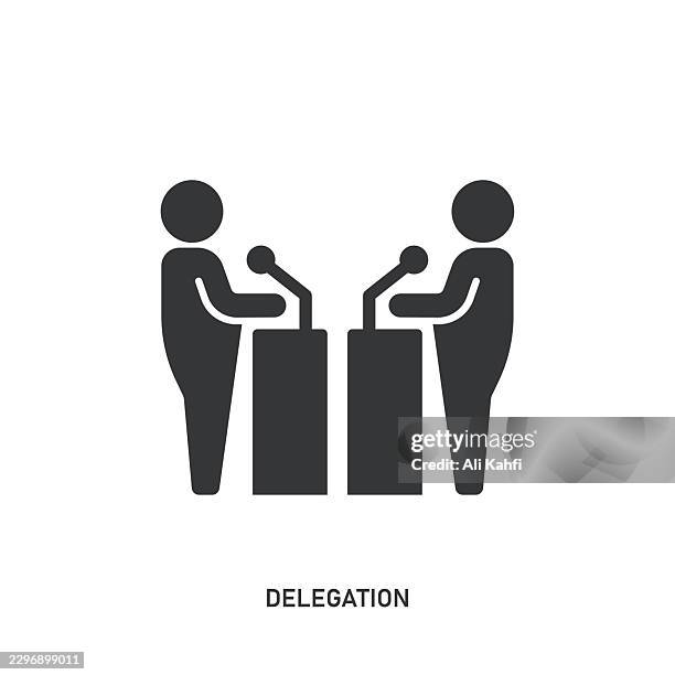 delegation glyph solid icon. solid icon that can be applied anywhere, simple, pixel perfect and modern style. - embassy stock illustrations