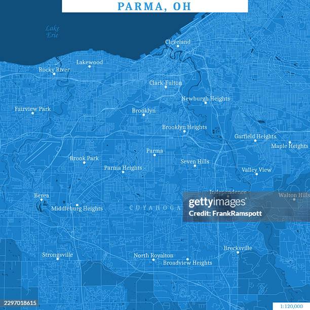 parma oh area 120k vector road map blue - brooklyn map stock illustrations