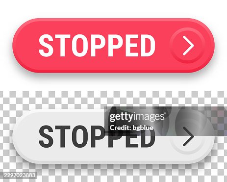 Stopped - 3D click web buttons on blank background Stopped - 3D click web buttons on blank background