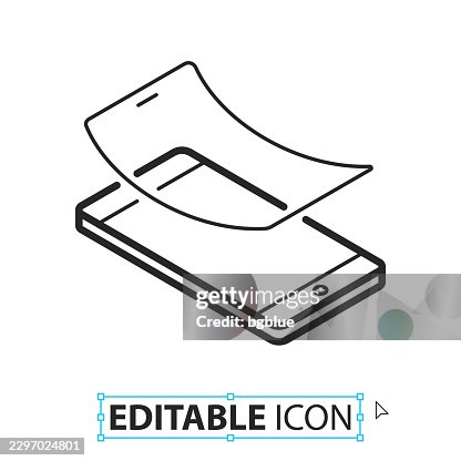 Screen protector - Line editable icon on white background Screen protector - Line editable icon on white background