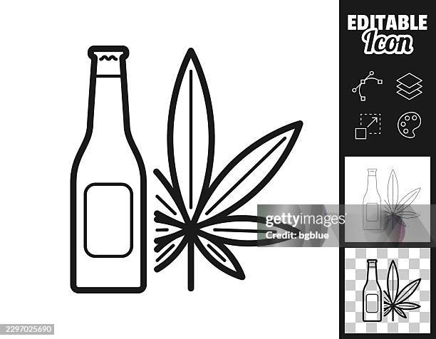 cannabis beverage bottle. icon for design. easily editable - tupperware isolated stock illustrations