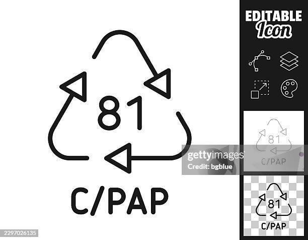 81 c pap recycling code. icon for design. easily editable - waste sorting stock illustrations