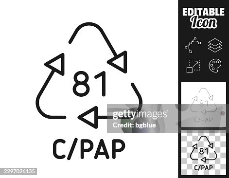 81 C PAP recycling code. Icon for design. Easily editable 81 C PAP recycling code. Icon for design. Easily editable