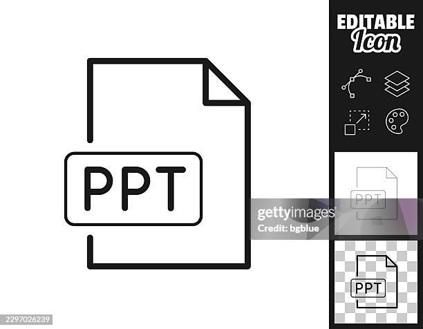 ppt file. icon for design. easily editable - office automation stock illustrations