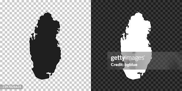qatar map for design on blank background - doha stock illustrations