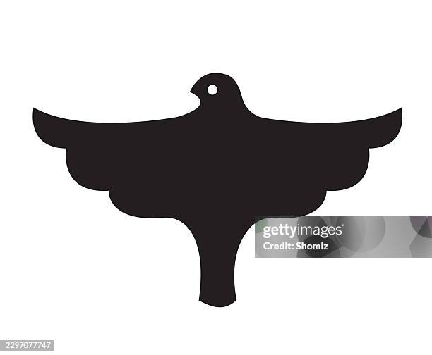 bird logo icon - bald eagle wings spread stock illustrations