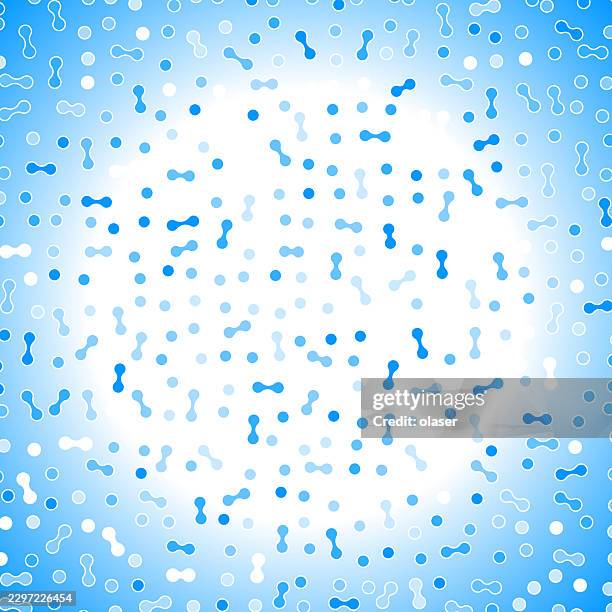 blue and white dotted pattern with a bright glowing center, forming a soft circular gradient of scattered dots and linked shapes across the surface. - green screen background stock illustrations