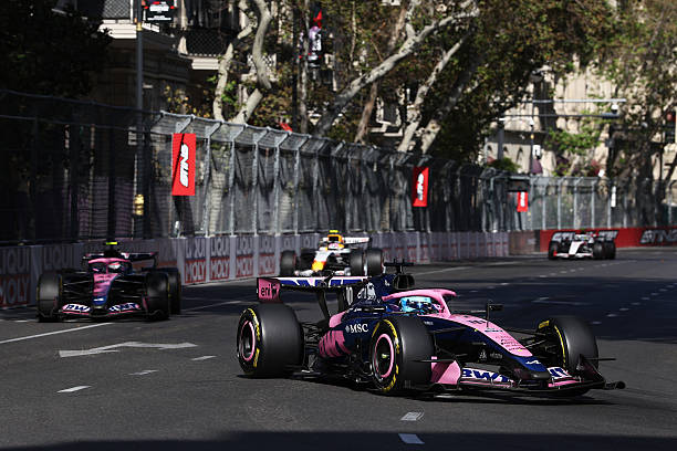 Pierre Gasly of France driving the Alpine F1 A526 Mercedes leads Franco Colapinto of Argentina driving the Alpine F1 A526 Mercedes on track during...