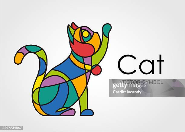 cat symbol design - side view mirror stock illustrations