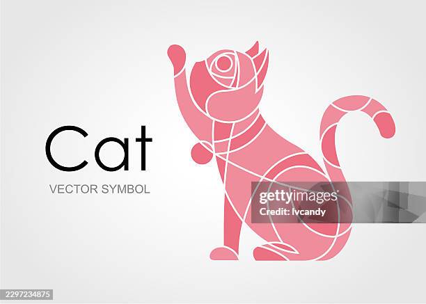 cat symbol design - side mirror stock illustrations