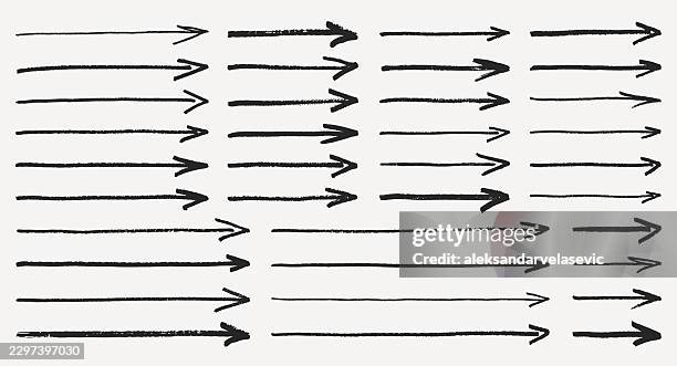 hand drawn straight arrows - arrows one direction stock illustrations
