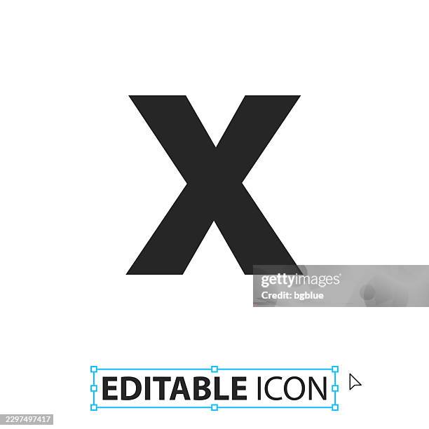 letter x - editable icon on white background - x logo vector stock illustrations