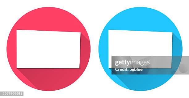 mcdonald county, missouri map. round icon with long shadow on red or blue background - mcdonald stock illustrations