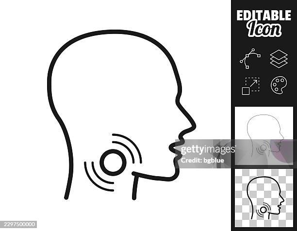 sore throat. icon for design. easily editable - neck pain stock illustrations