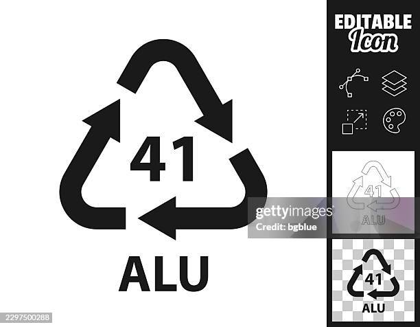 41 alu recycling code. icon for design. easily editable - waste sorting stock illustrations