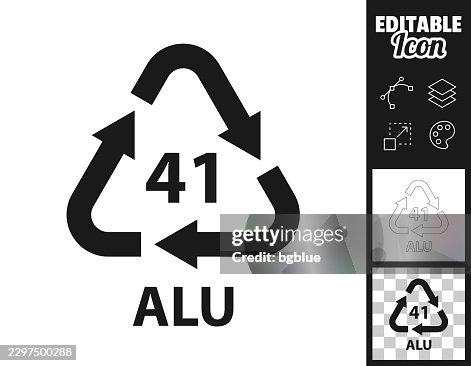 41 ALU recycling code. Icon for design. Easily editable 41 ALU recycling code. Icon for design. Easily editable