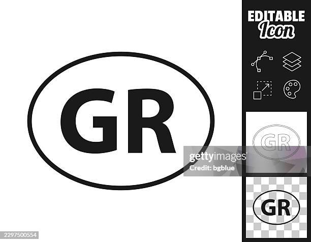 gr - greece country code. icon for design. easily editable - blank license plate stock illustrations