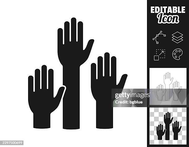 raised hands. icon for design. easily editable - vote counting stock illustrations