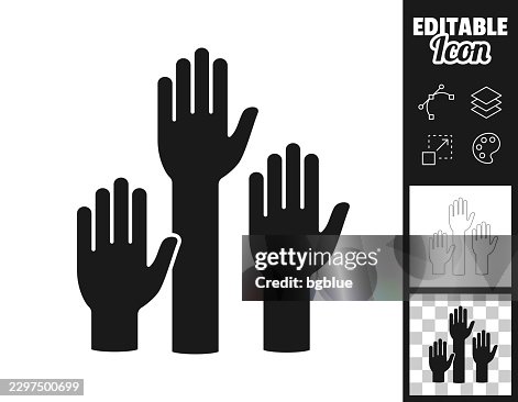 Raised hands. Icon for design. Easily editable Raised hands. Icon for design. Easily editable