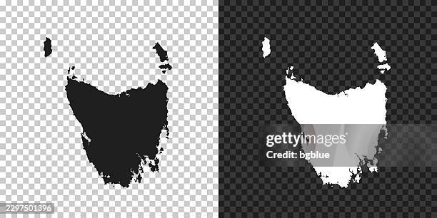 tasmania map for design on blank background - hobart stock illustrations