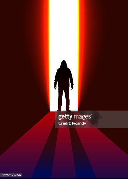 hacker / cybersecurity defender - hood stock illustrations