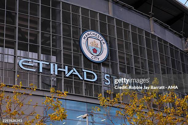 General exterior view of Etihad Stadium ahead of the UEFA Women's Champions League 2026/27 League Phase MD2 match between Manchester City and Real...