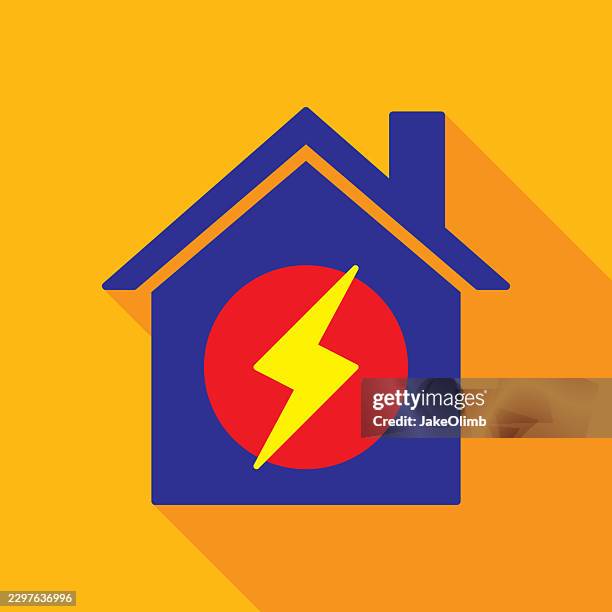 house lightning bolt icon flat - remote work tools stock illustrations