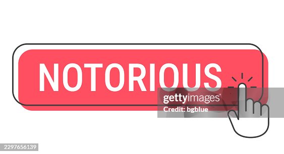 Notorious - Click button with hand cursor on white background Notorious - Click button with hand cursor on white background