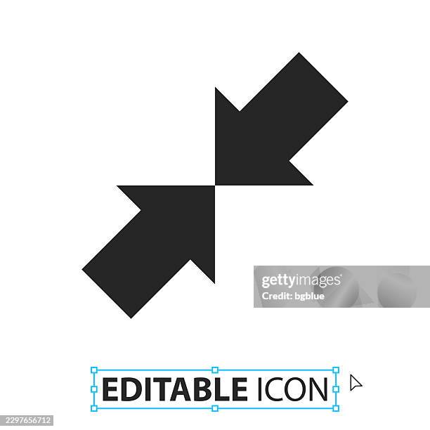 minimize - editable icon on white background - contracting stock illustrations
