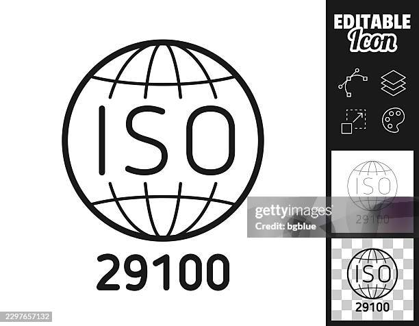 iso 29100 privacy framework standard. icon for design. easily editable - consumer protection stock illustrations