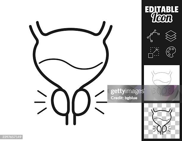 enlarged prostate. icon for design. easily editable - hypertrophy stock illustrations