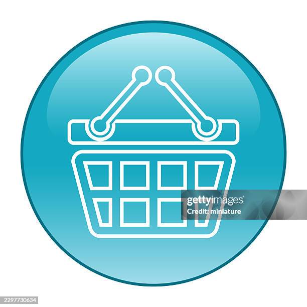 shopping basket icon - plastic package isolated stock illustrations