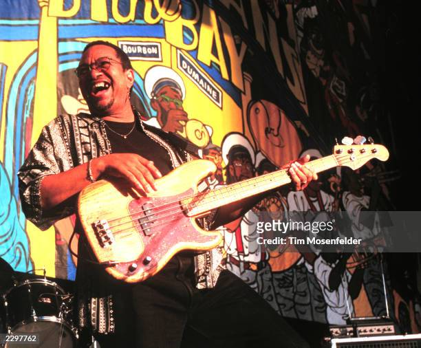 George Porter Jr. Of the Funky Meters performing at Shoreline Amphitheater in Mountain View Calif. On June 12th, 1999. Image By: Tim...