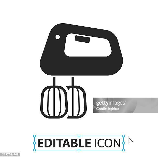 hand mixer - editable icon on white background - baking tools stock illustrations