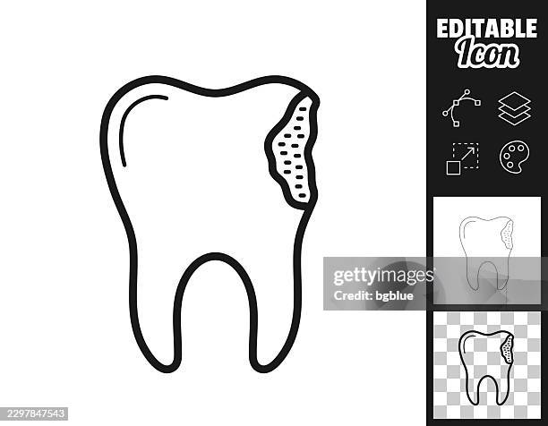 tooth cavity. icon for design. easily editable - floss isolated stock illustrations