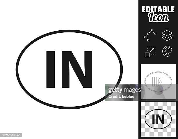 in - india country code. icon for design. easily editable - travel essentials stock illustrations