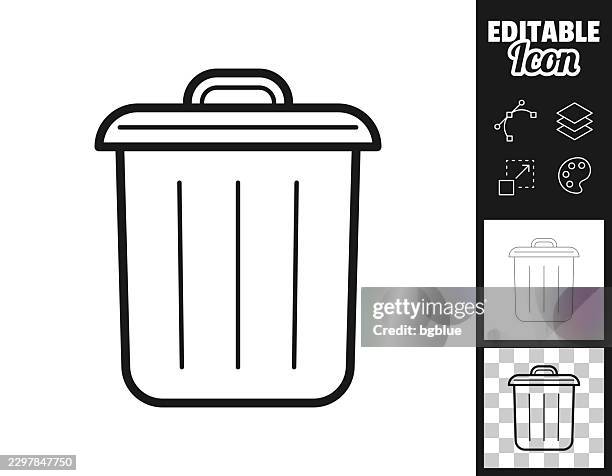 trash can. icon for design. easily editable - waste sorting stock illustrations