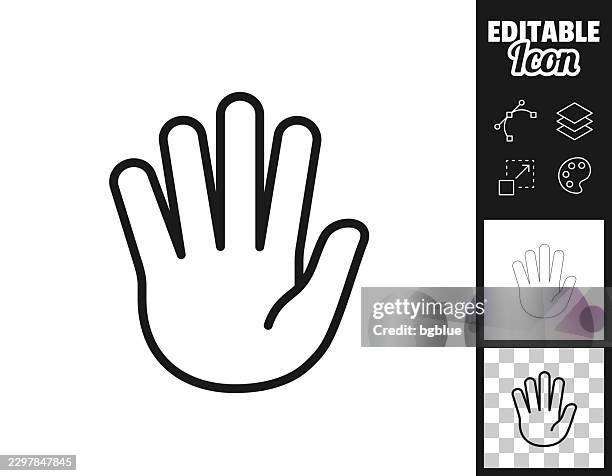 open hand. icon for design. easily editable - high five isolated stock illustrations