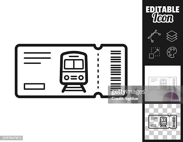 train ticket. icon for design. easily editable - train ticket stock illustrations