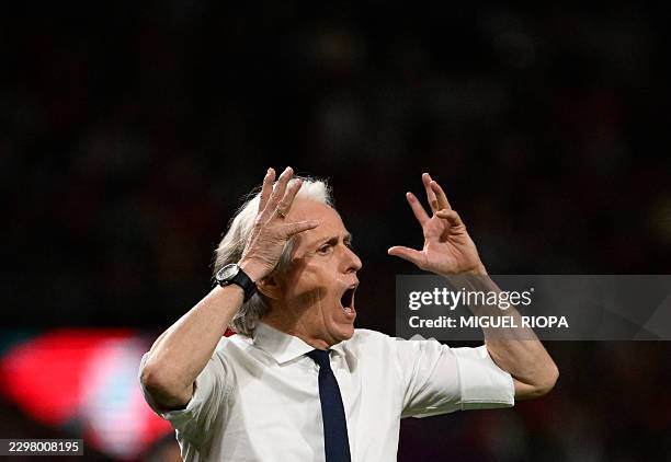 Portugal's coach Jorge Jesus gestures on the touchline during the UEFA Nations League Group 4 football match between Portugal and Norway at Dragao...