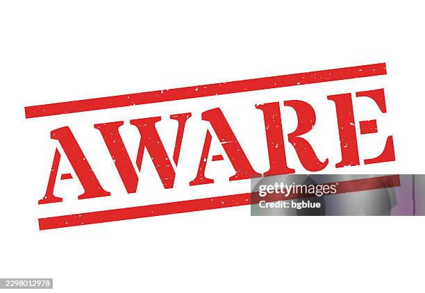 aware - red rubber stamp on blank background - dynamic font vector stock illustrations