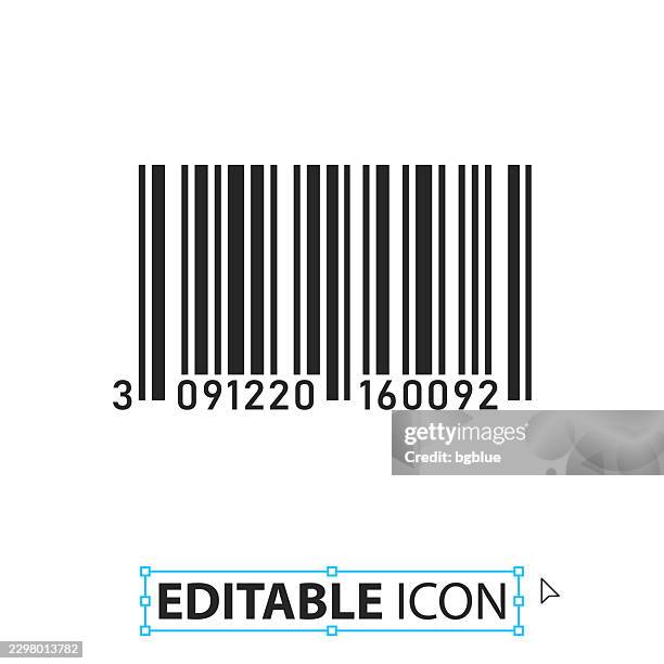 barcode - editable icon on white background - consumer reading label stock illustrations