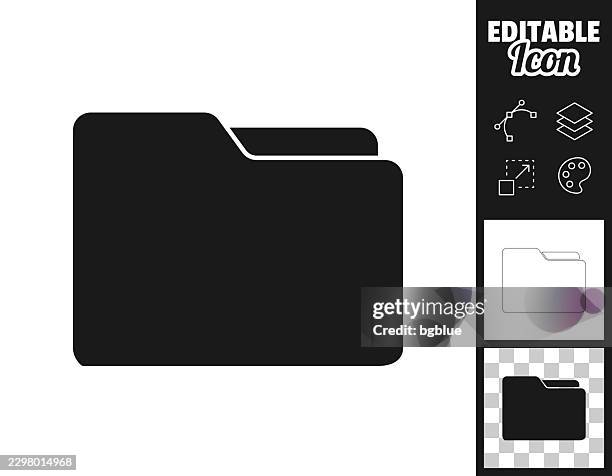 folder. icon for design. easily editable - office automation stock illustrations