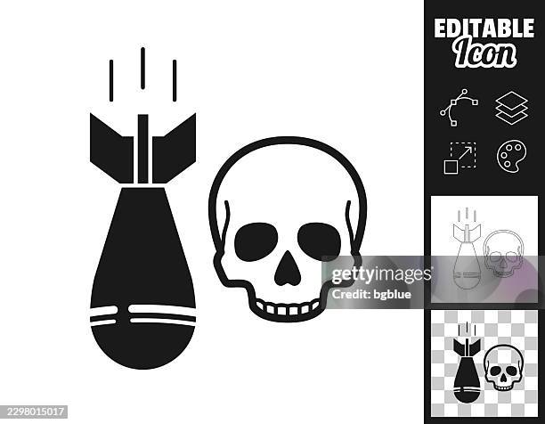 deadly bomb. icon for design. easily editable - deployment stock illustrations