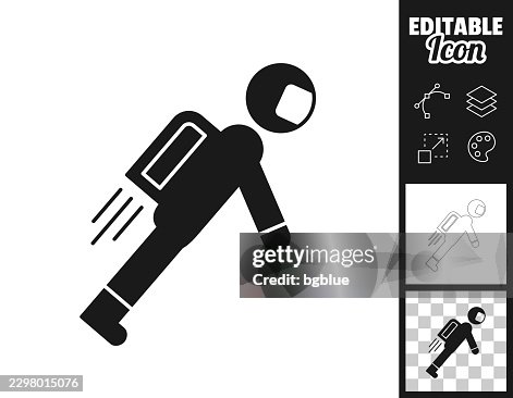 Man with jetpack. Icon for design. Easily editable Man with jetpack. Icon for design. Easily editable