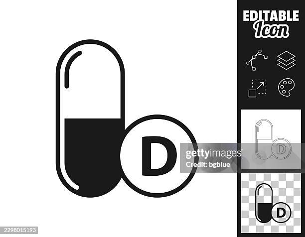 vitamin d capsule. icon for design. easily editable - pharmaceutical compounding stock illustrations