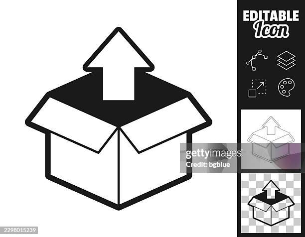 package unpacking. icon for design. easily editable - empty box white background stock illustrations