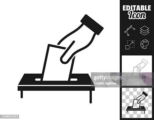 hand inserting ballot. icon for design. easily editable - public administration stock illustrations
